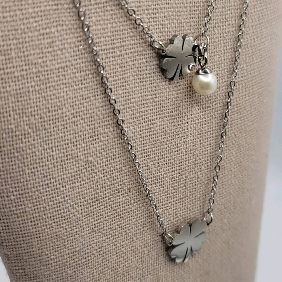 Double Luck Shamrock Necklace