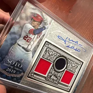 2021 topps sterling Juan Soto 06/10 triple relic autographed baseball card