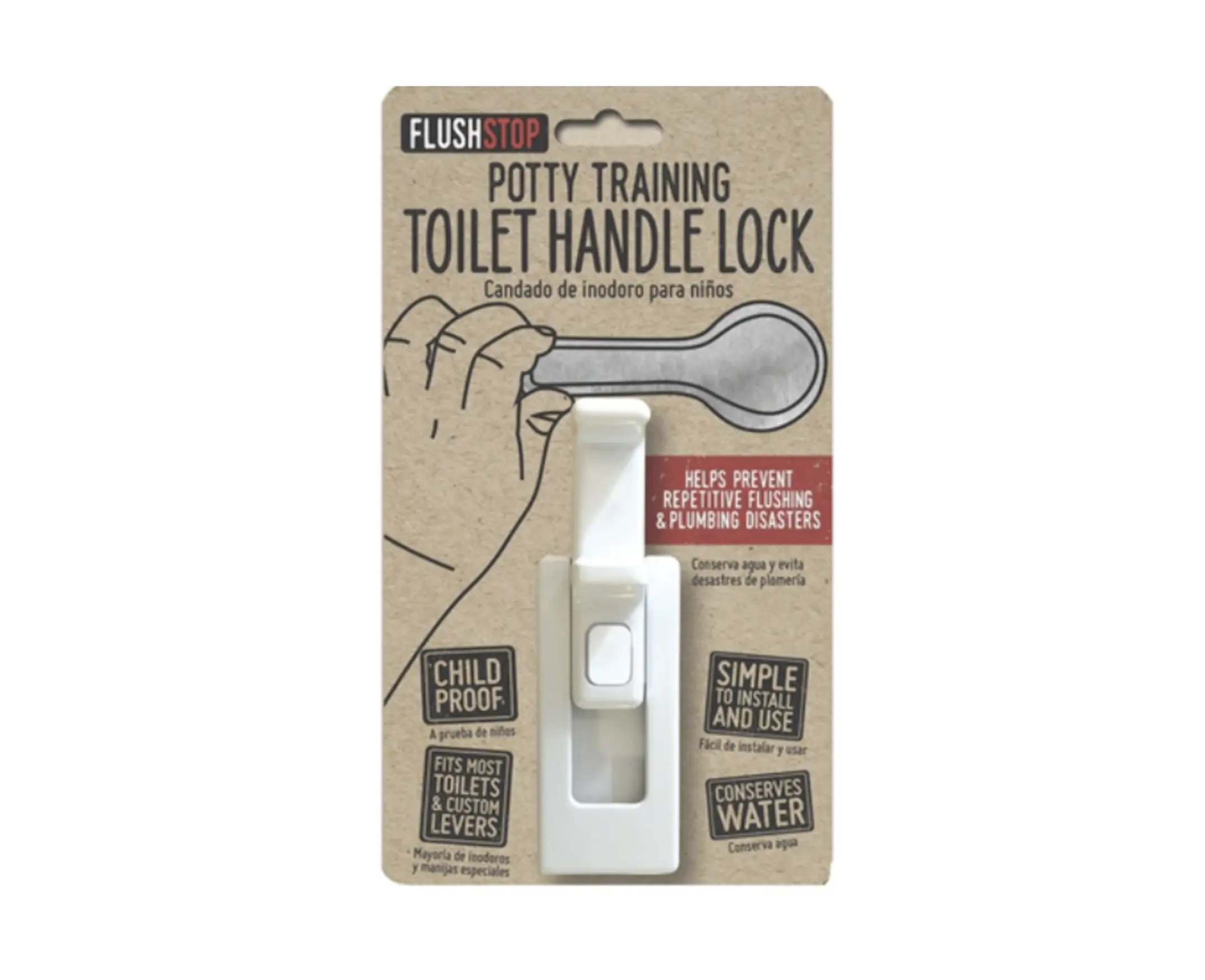 FlushStop Childproof Toilet Handle Lock FlushStop Childproof Toilet Handle Lock