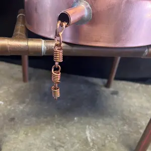 Copper drip chain for moonshine still, Racoon P**ker replacement, Copper flow diverter