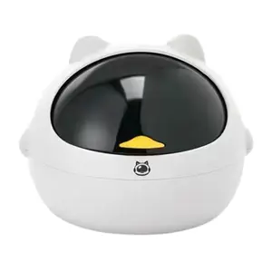 Sheebo 2 Liter / 0.5 Gallon Space Cat Mini Trash Can with Swing Top Lid