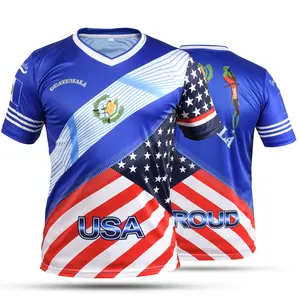 Fury Guatemala and USA Flag Mix Design Soccer Jersey for Men/Women/Unisex shirtslatinas