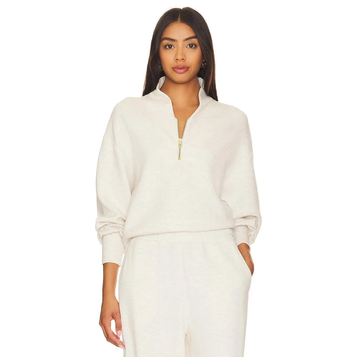 Varley Davidson Sweatshirt in Ivory Marl