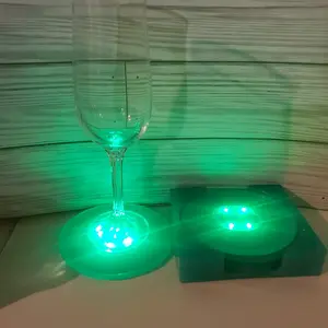 Set of 4 led resin coasters with holder (lights included)