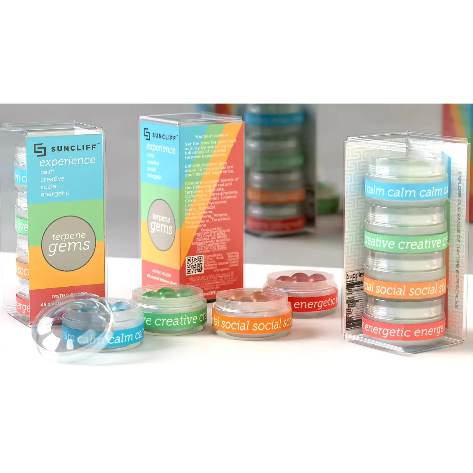 Suncliff Gems Multi Pack, 4 Pack -48 Gems Total, Lozenges, Hard Candy, Adult, Sugar Free