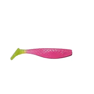 Tubeys Pink Lemonade Fishing Lure, 3.8-inch Swimbait, Chartreuse Tail, Pack of 5