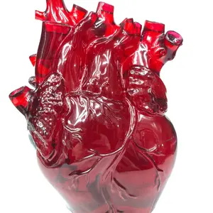 Anatomically Correct Epoxy Resin Heart Sculpture with minor imperfections Decor Light Transparent Artistic Eye Nature Ornaments Red
