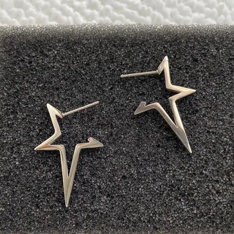 Pentagram Star Stud Earrings for Men Women