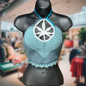 Glow in the Dark Weed Leaf Crochet Crop Top hyuna tank eeramoon bag fallfreshness clothes