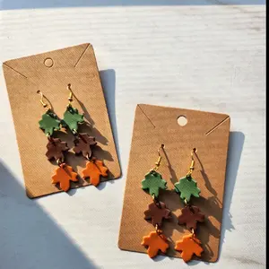 Dangly Leaves Polymer Clay Earrings