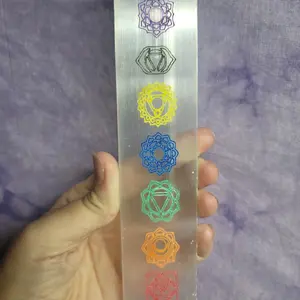 CHAKRA SELENITE CHARGING PLATE FOR CRYSTALS AND STONES