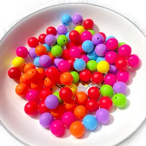Wholesale Silicone 15mm Colorful Bulk Silicone Round Beads