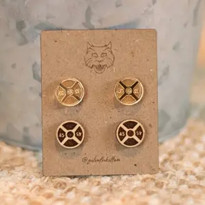 Weight Plate Studs | Barbell Earrings