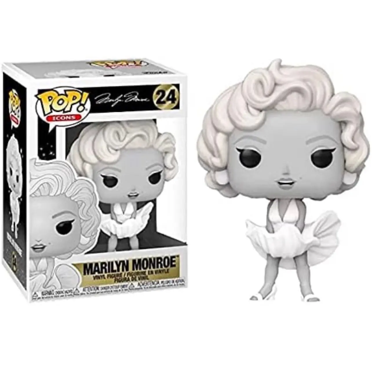 Funko POP! Hollywood Icon Marilyn Monroe Black and White New 3 3/4-inches Tall Collectible Vinyl Figure - Entertainment Earth Edition