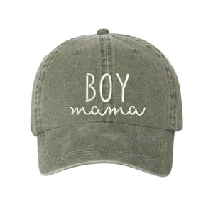Boy Mama Washed Baseball Hat | Gift for Moms | Embroidered Washed Hat | Mommy Hats
