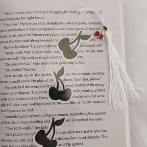 Cherry bookmark, cherry, bookmark, bookmark, reading accessories, book accessories