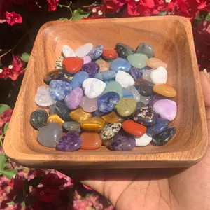 Natural Mini Crystal Heart Carvings Home Ornament Random Pull