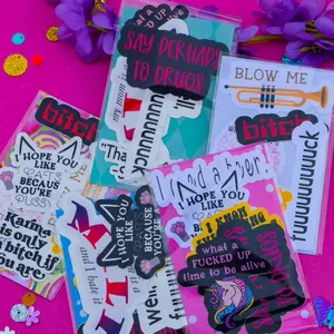 Inappropriate vinyl sticker pack random 5PCS