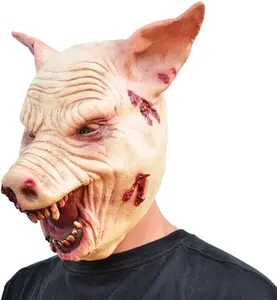 Halloween Pig Head Mask Ritual Saw Wrong Turn Costume Slaughter Mask Accessories Hand