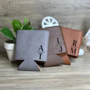 Groomsmen Gift-Personalized Leather Can Holder