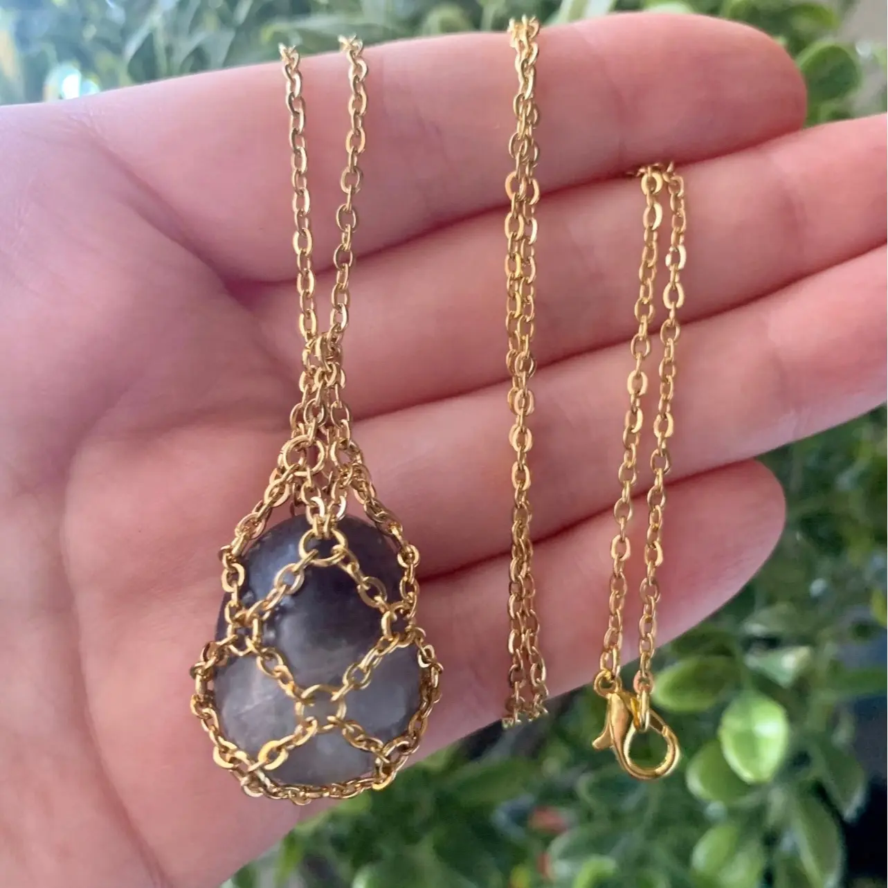 Gold Chain Pouch Necklace
