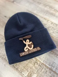 Lone Cowboy | Lawless Leather Patch Beanies