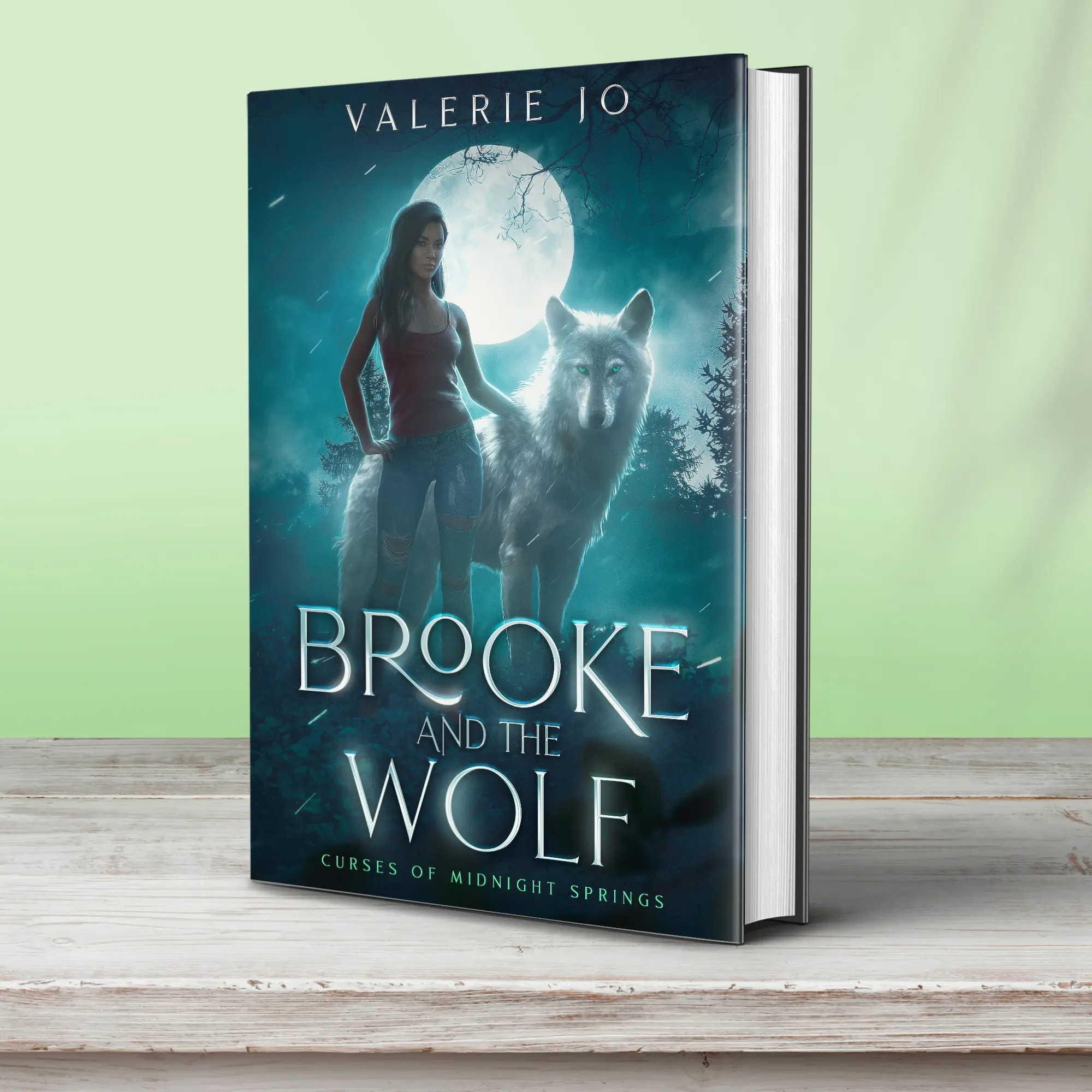 (SIGNED Paperback) Brooke and the Wolf: A Clean Young-Adult Shifter Paranormal Romance Novel by Valerie Jo, Book 1 of 4 in the Curses of Midnight Springs Series