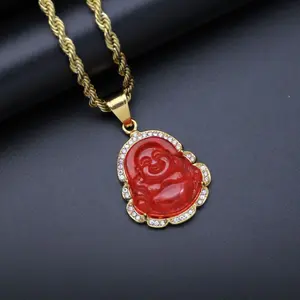 Red Jade Buddha Necklace
