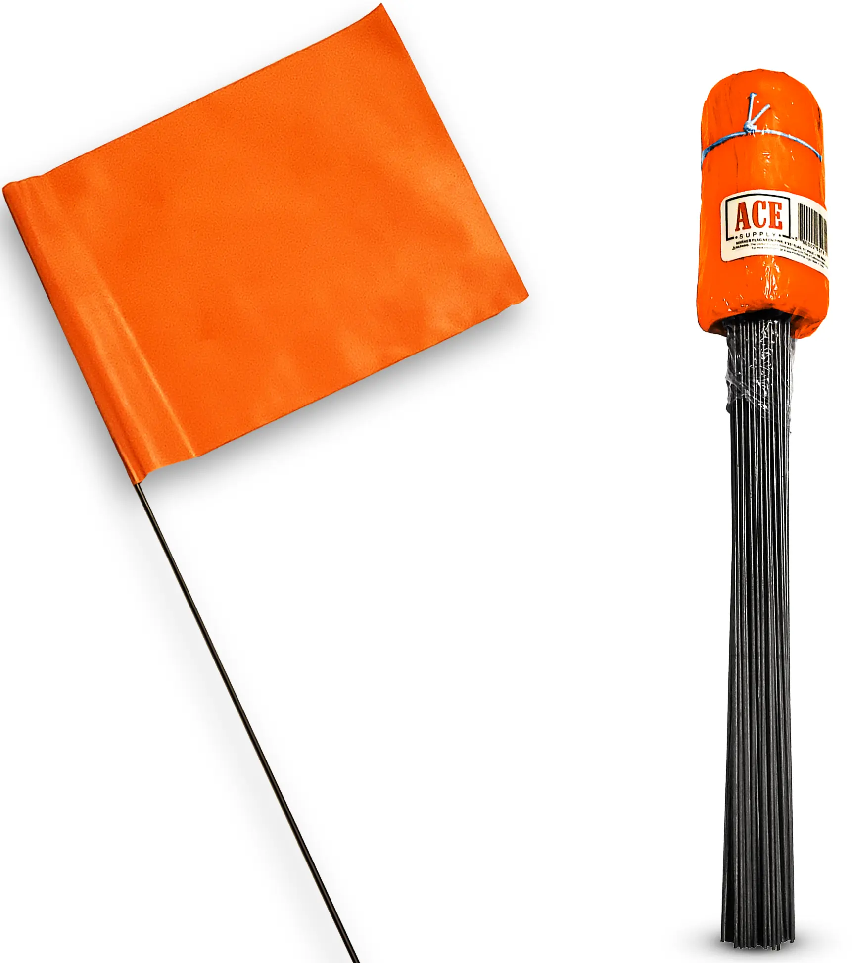 Orange Marking Flags 100 Pack - 4x5-Inch Marker Flags - Perfect For Yard Flags For Lawn, Landscape Flags, Survey Flags, Sprinkler Flags, Irrigation Flags