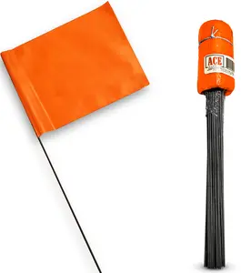 Orange Marking Flags 100 Pack - 4x5-Inch Marker Flags - Perfect For Yard Flags For Lawn, Landscape Flags, Survey Flags, Sprinkler Flags, Irrigation Flags