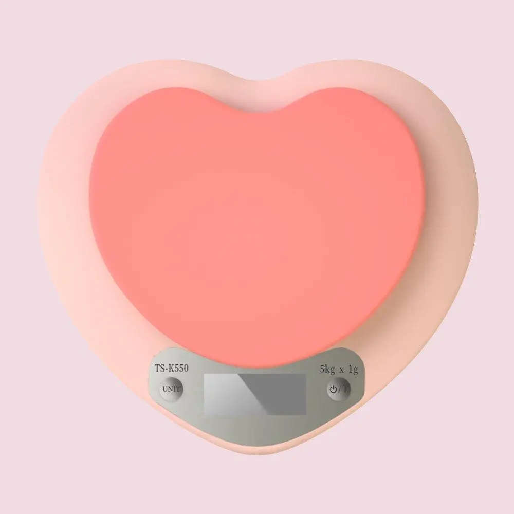 Pink Heart-Shaped Kitchen Scale