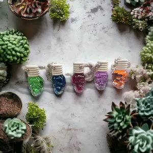 Skull Shaped Bottle Car Air Freshener - Long-Lasting Fragrance in Vibrant Colors - natural Coconut Oil Base