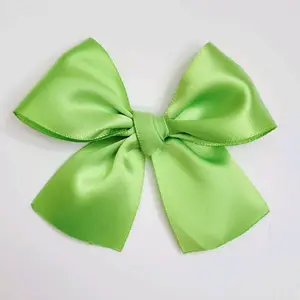 Lime Green Adhesive Satin Bows (12pcs.)