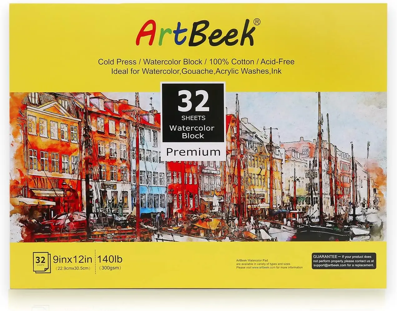 ArtBeek Watercolor Paper 100% Cotton 140lb/300GSM ArtBeek Watercolor Paper 100% Cotton 140lb/300GSM