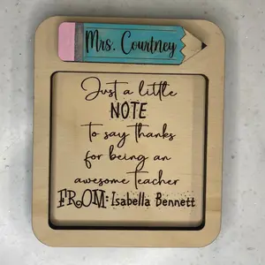 Personalized Teacher Sticky Note Holder, Teacher Appreciation Week, Teacher Gift