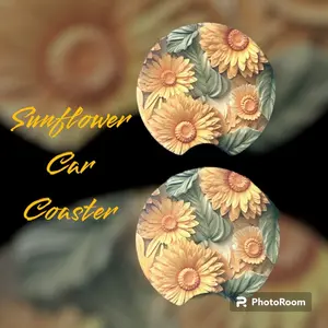 Sunflower Car Coaster Set