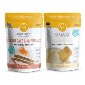 Classic Keto Carrot Bundle - Gluten Free and No Added Sugar, 1 Carrot Cake Mix, 1 Just Add Water Cream Cheese Frosting Mix