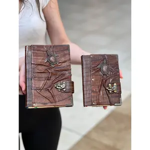 Handmade Leather Journal Belt Strap Turtle Brown