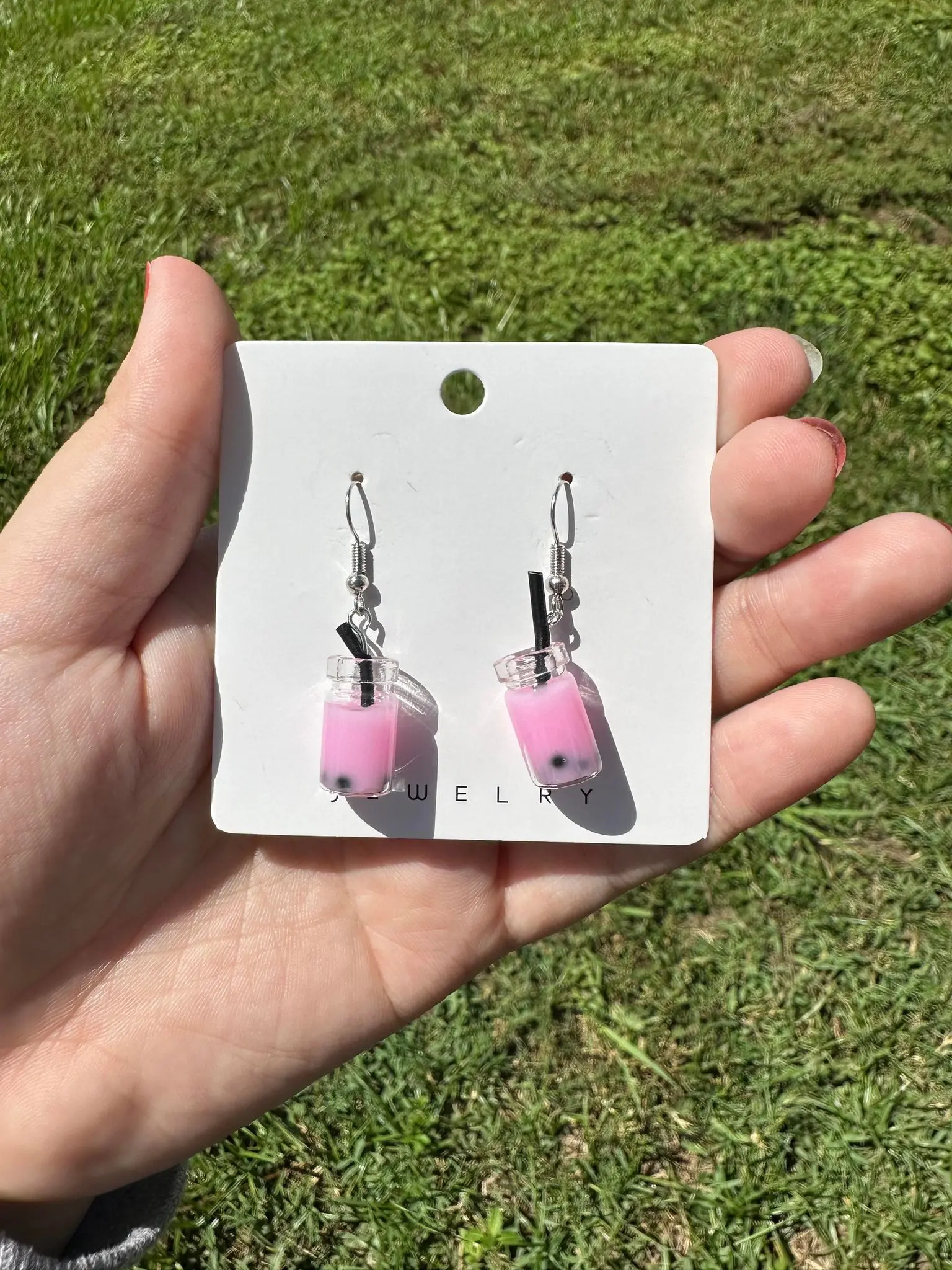 Pink Boba Earings