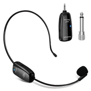 Moremili Wireless Microphone Headset, UHF Wireless Mic Headset and Handheld 2 In 1, 160 ft Range for Voice Amplifier, Stage Speakers, Teacher, Tour Guides, Fitness Instructor
