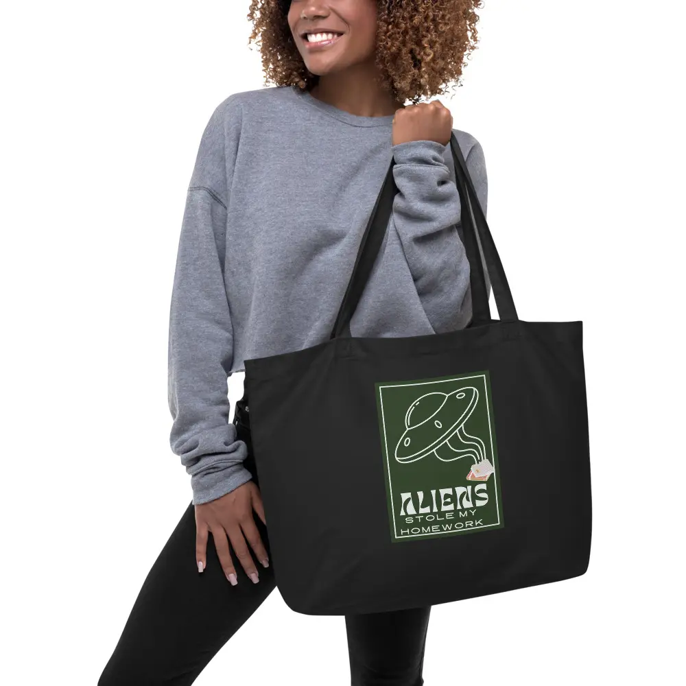 Aliens Stole My Homework!  Large Eco Tote | Econscious EC8001