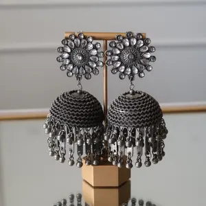 Oversized Black polish big jhumka Oversized Black polish big jhumka