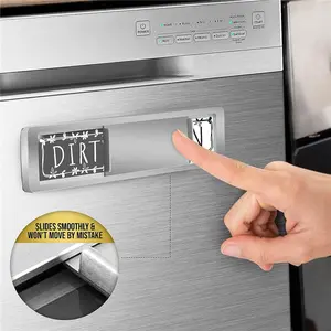 Dishwasher Magnet, Clean Dirty Sign Indicator for Dishwasher Easy to Read and Strong Slide for Changing Signs, Sleek Design, Heavy Duty Magnet with Optional Stickers (Grey)