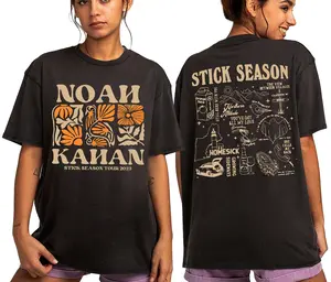Noah Kahan 2 Sided Shirt, Noah Kahan Stick Season Tour 2023 Shirt, Stick Season Album Tee, Folk Pop Music, Noah Kahan Merch, Album Tracklist T-shirt, Sweatshirt, Hoodie