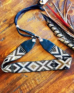 Navajo Pearl Loomed Hatband; Telluride