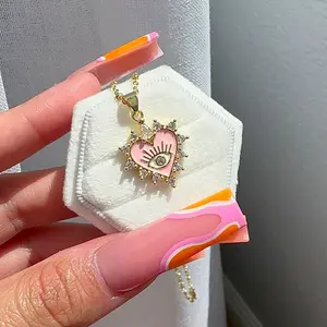 Nova evil eye heart necklace