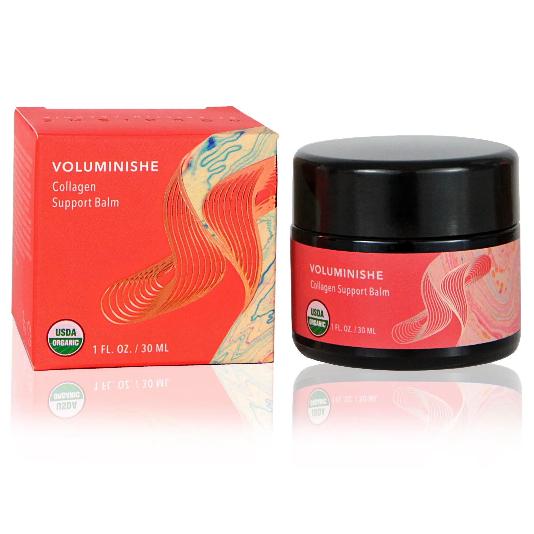 Nourishe Voluminishe Organic Face Balm | 30 ml, 1 fl oz | 100% Plant Based Ingredients | Anti-Aging Collagen Support Cream | Vitamin C Face Cream | Vegan Formula | Facial Skin Care Products | Face Moisturizer | Hydrating | Skin Repair