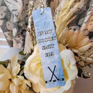 Metal bookmark In my hockey Era - Perfect Gift for Bookworms, Sublimated Aluminum, Includes Tassel