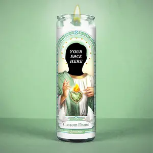 Personalized Officiant Proposal Prayer Candle | Unique Custom Bridal Wedding Party Gift | Non Scented | 8 inch Glass Votive - 100% Handmade in USA