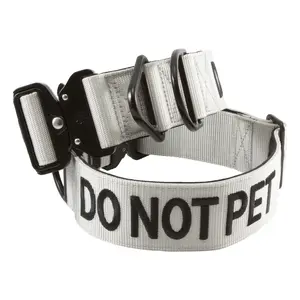 Tacticollar - DO NOT PET, 1.5 inch and 2 inch Nylon Collar for Medium and Large Dogs, Neoprene Padded Inside, Communicate Your Dogs Needs to Prevent Accidents